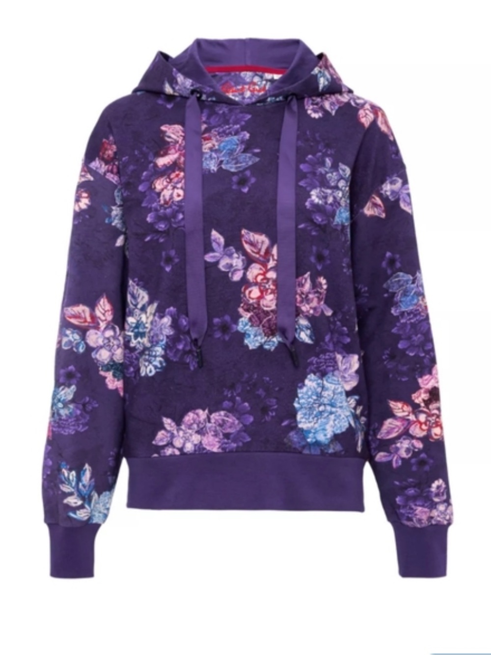 Ladies Robert Graham Capri Floral Print Purple Hoodie Size S